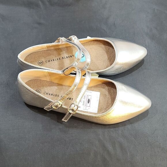 BRAND NEW CHARLES ALBERT DOUBLE ADJUSTABLE BUCKLE STRAP FLAT SHOE - Picture 9 of 15